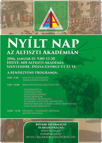 Nyílt napot tart az MH Altiszti Akadémia